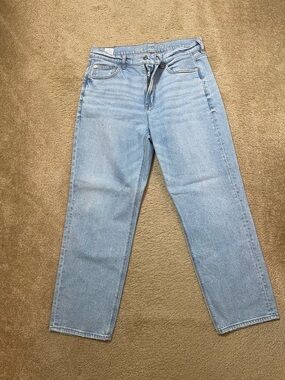 WOMEN American Eagle Outfitters Light Blue Straight stretch Jeans
